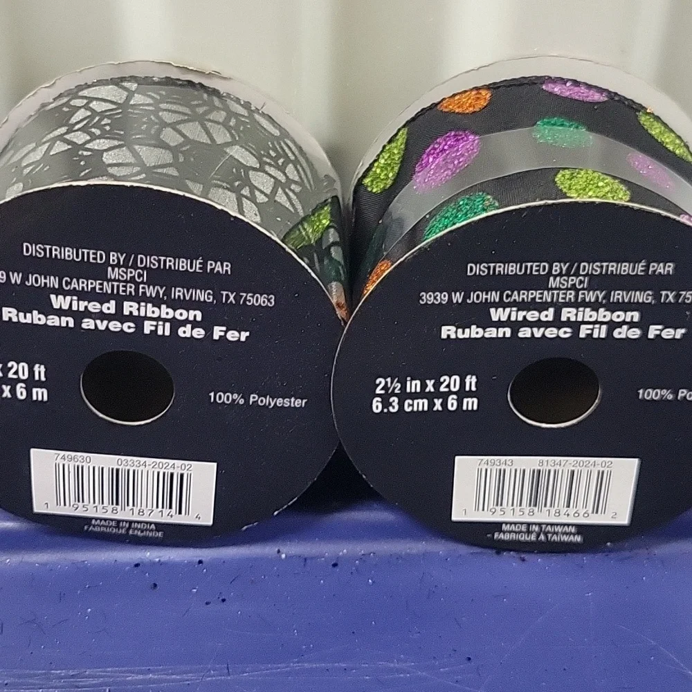 Celebrate It Spiderweb and Glitter Polka Dot Ribbon Set.